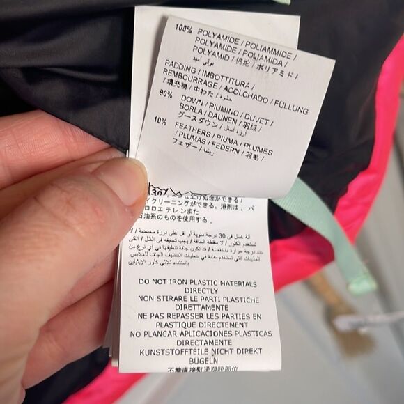 NWT Off-White Neon Pink Puffer Down Quilted Jacket Small - Virgin Abloh Unisex - Picture 17 of 17